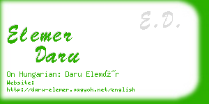 elemer daru business card